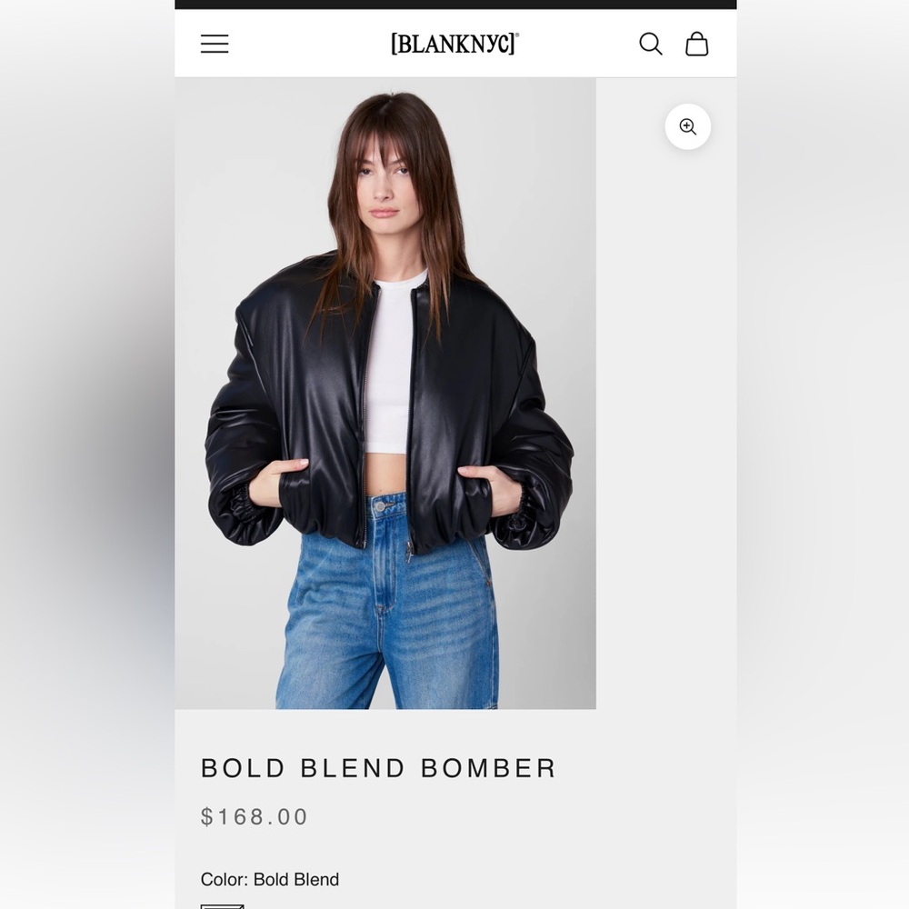 SOLD OUT Blank NYC Bold Blend Black Bomber Jacket